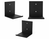 Monster Armor floating shelf in black, showcasing sleek wall-mounted storage with a modern design.